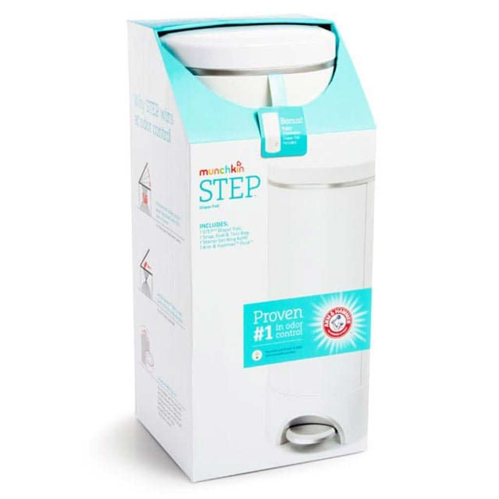 Munchkin Step Diaper Pail, White, ANB BABY