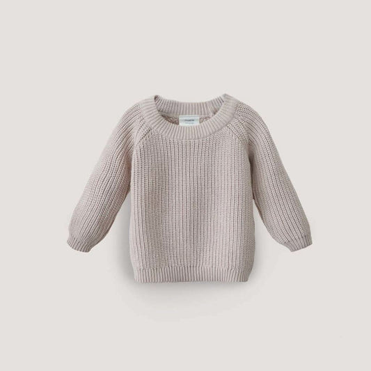 Mushie Chunky Knit Sweater, Beige, ANB BABY