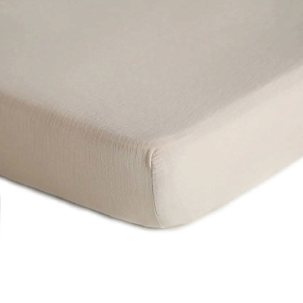 Mushie Extra Soft Muslin Crib Fitted Sheet, ANB BABY