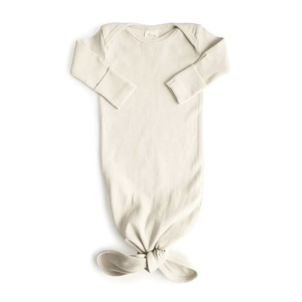 Mushie Ribbed Knotted Baby Gown, ANB BABY