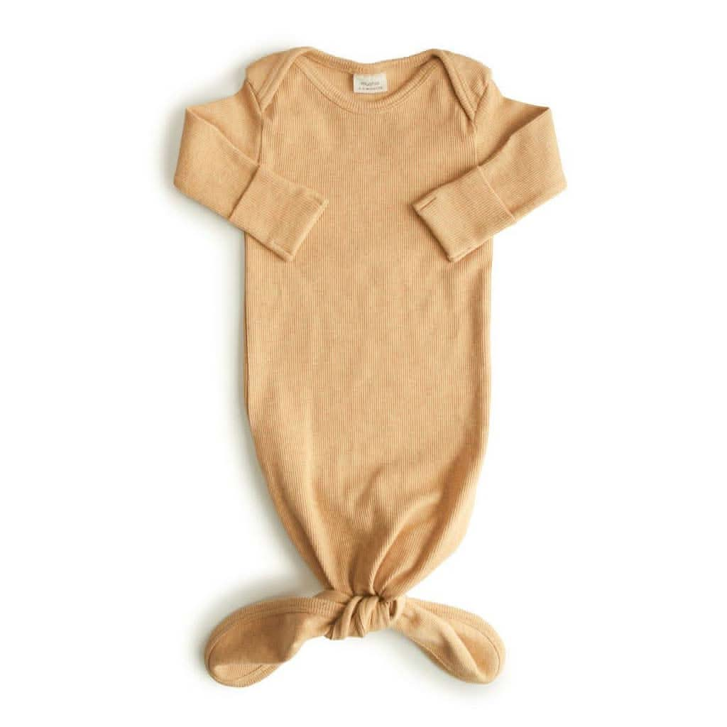 Mushie Ribbed Knotted Baby Gown, ANB BABY