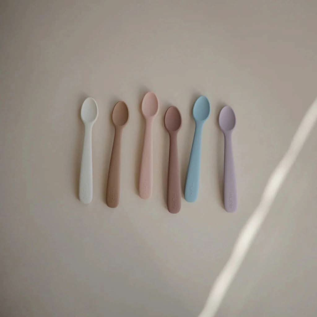 Mushie Silicone Feeding Spoons, 2 Pack, ANB BABY