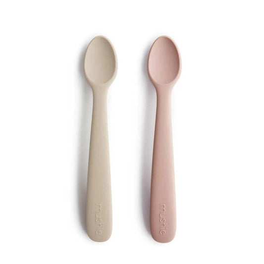 Mushie Silicone Feeding Spoons, 2 Pack, ANB BABY