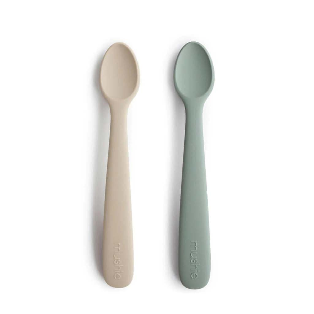 Mushie Silicone Feeding Spoons, 2 Pack, ANB BABY