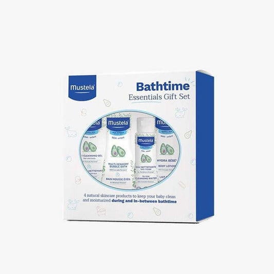 Mustela Baby Bathtime Essentials Gift Set, Natural Baby Skin Care, 4 Items, ANB BABY