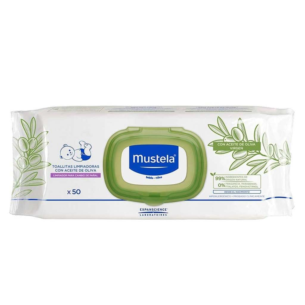 Mustela Cleansing Wipes with Olive Oil, 50 Count, ANB BABY