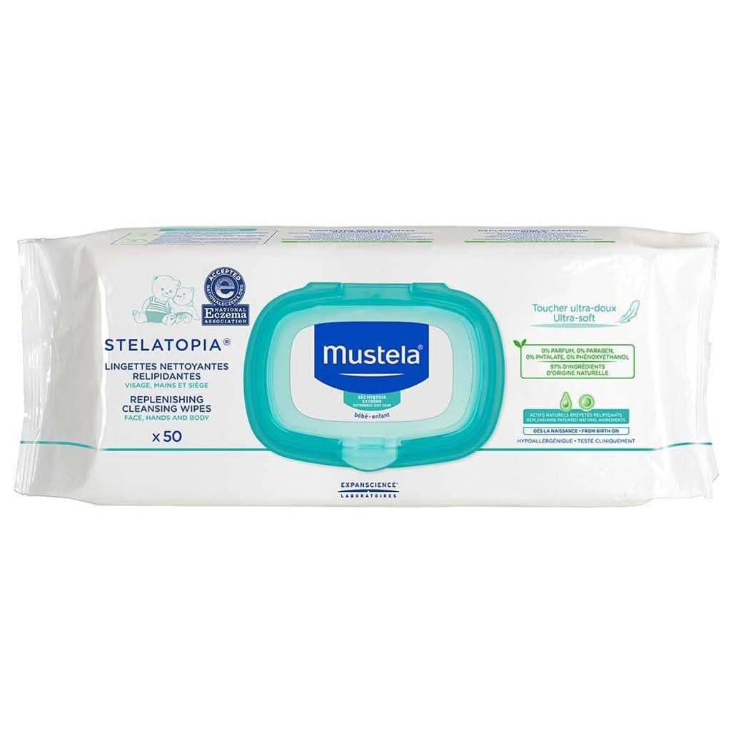 Mustela Stelatopia Cleansing Wipes, 50 Wipes, ANB BABY