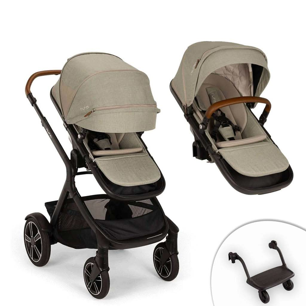 Nuna Demi Next Double Stroller + Rider Board, ANB BABY