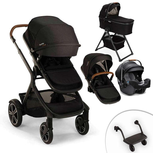 Nuna Demi Next Stroller + Sibling Seat + Rider Board + Pipa RX + Bassinet, ANB BABY