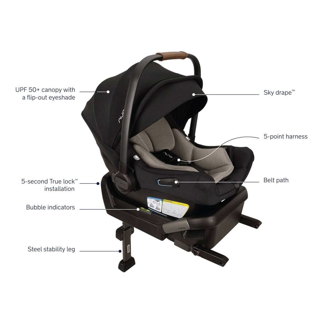 Nuna PIPA Aire Infant Car Seat With Base Caviar