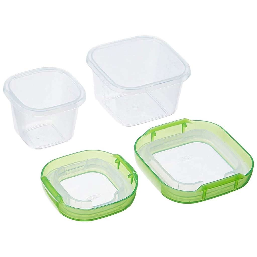 OXO Tot 12 - Piece Baby Blocks Food Storage Container, Green, ANB BABY