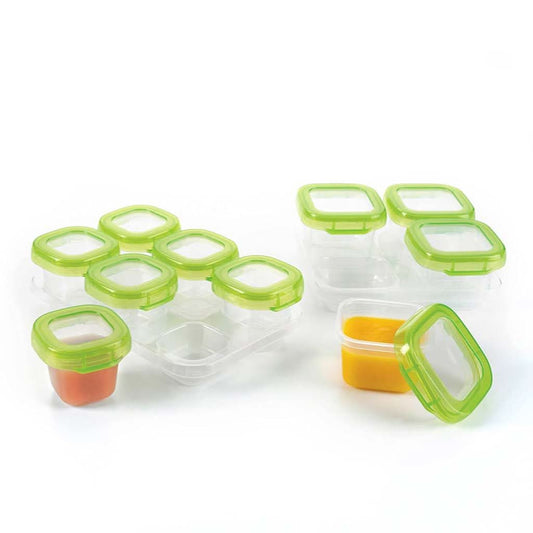 OXO Tot 12 - Piece Baby Blocks Food Storage Container, Green, ANB BABY