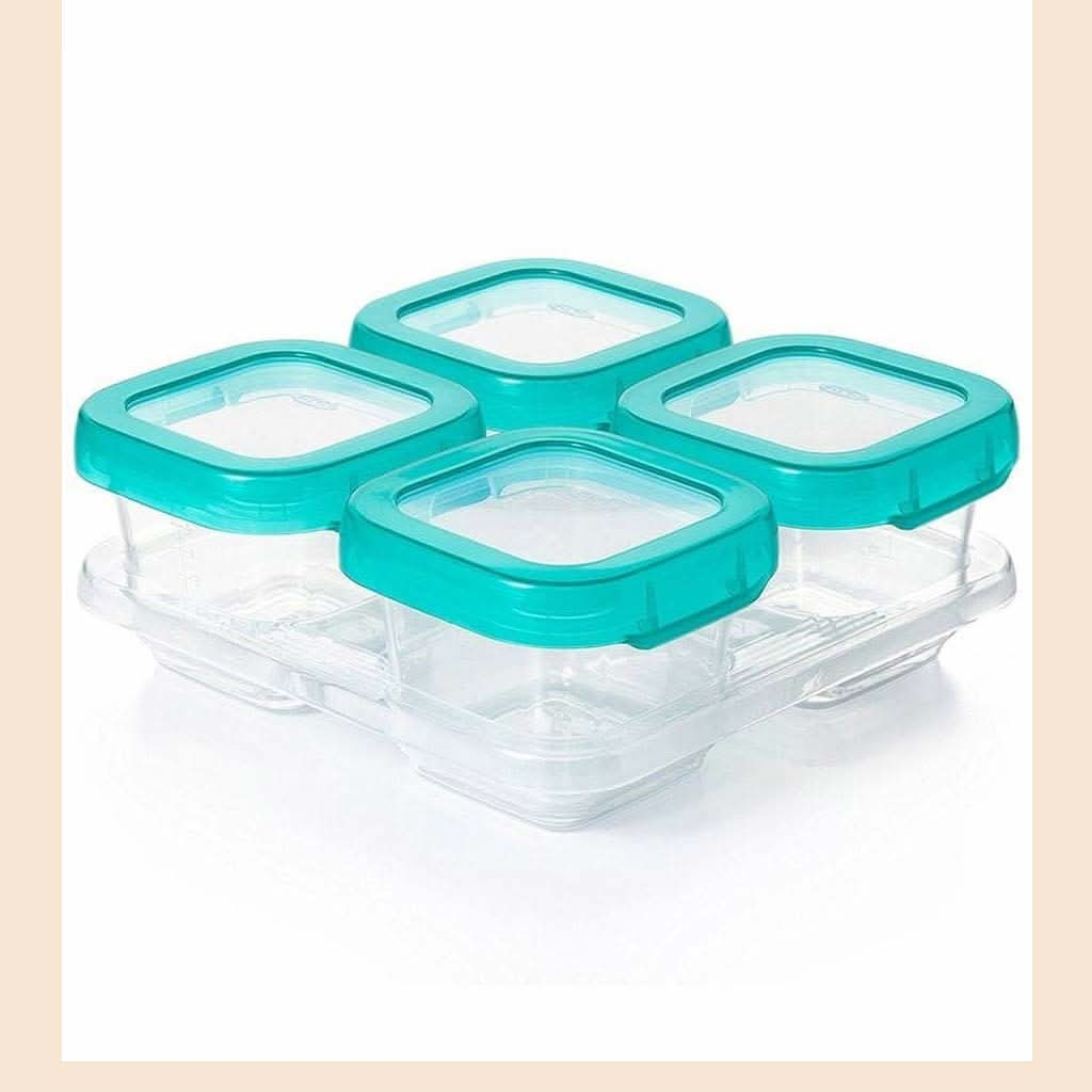 OXO TOT Baby Blocks Freezer Storage Containers - 6 Oz - TEAL, ANB BABY