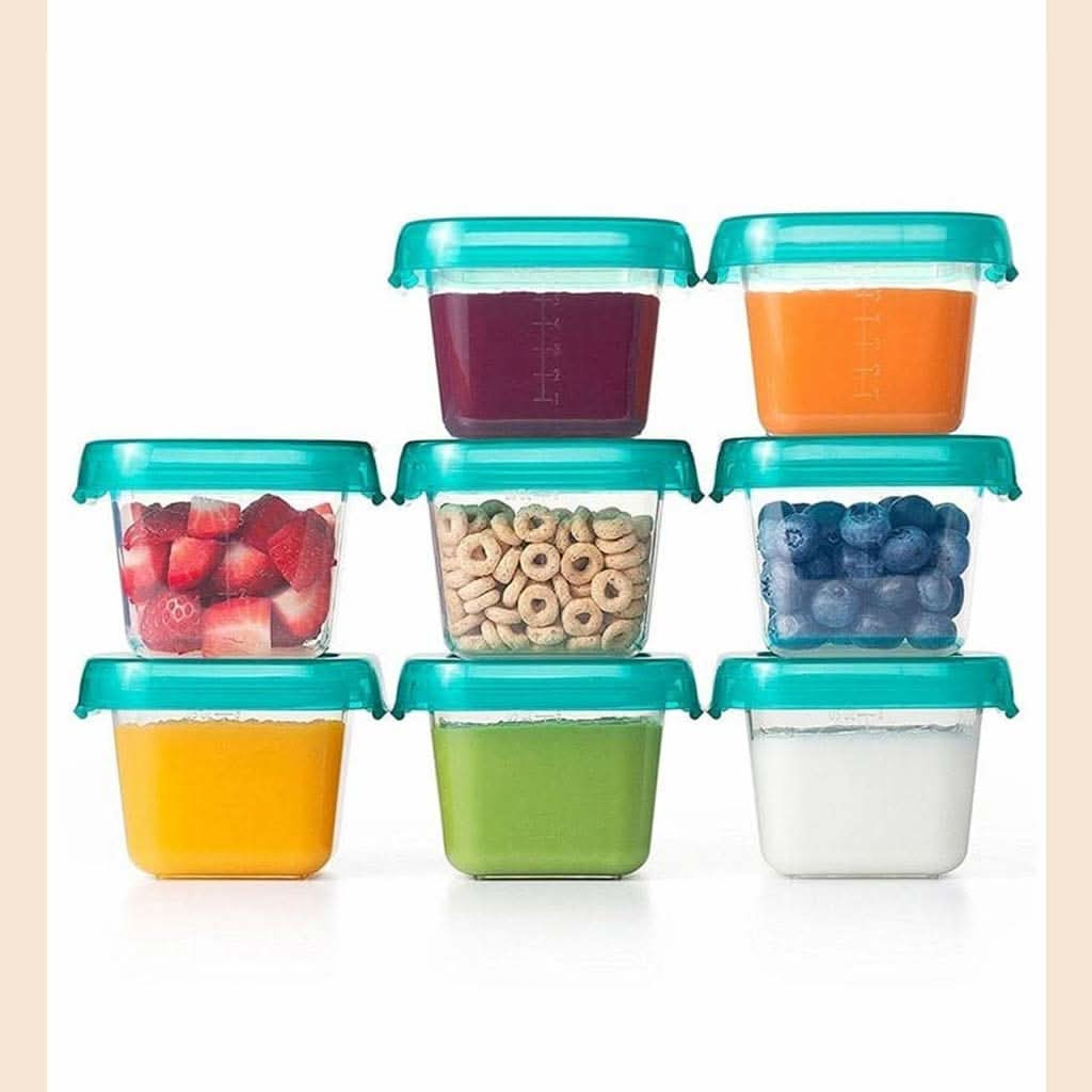 OXO TOT Baby Blocks Freezer Storage Containers - 6 Oz - TEAL, ANB BABY