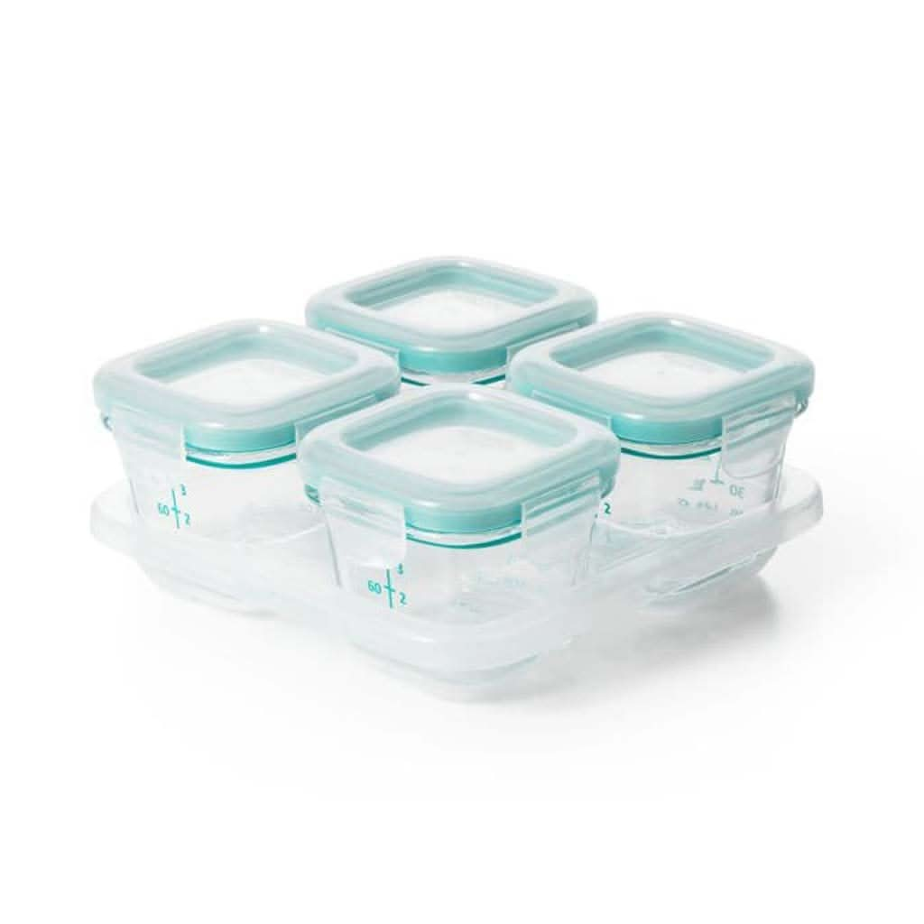 OXO Tot Glass Baby Blocks, 4 Oz, Teal, ANB BABY