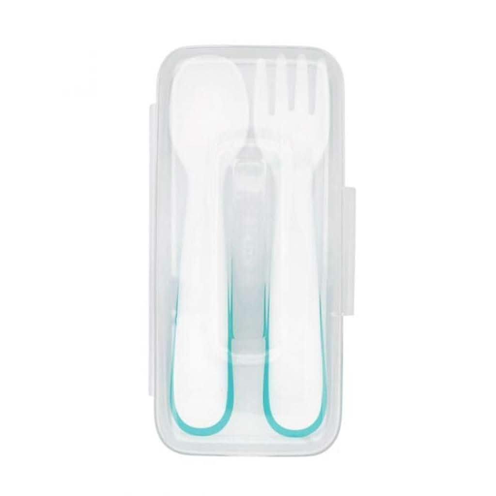 OXO TOT On - the - Go Plastic Fork and Spoon Set with Travel Case, ANB BABY