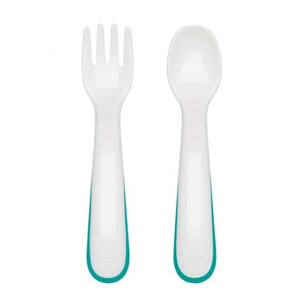 OXO TOT On - the - Go Plastic Fork and Spoon Set with Travel Case, ANB BABY