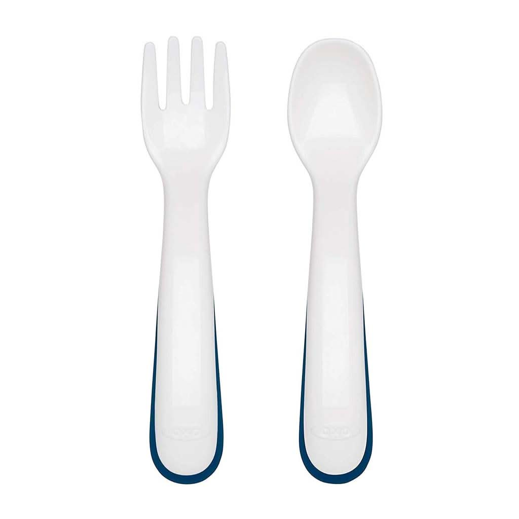 OXO TOT On - the - Go Plastic Fork and Spoon Set with Travel Case, ANB BABY