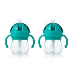 OXO Tot Transitions Straw Cup With Handles, 6 Oz, Teal, 2 Pack, ANB BABY