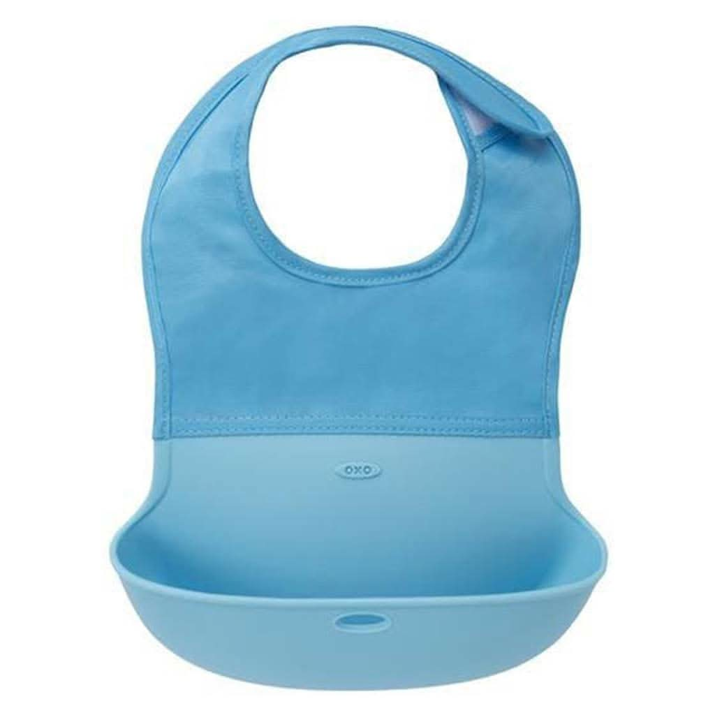 OXO Tot Waterproof Silicone Roll Up Bib with Comfort - Fit Fabric Neck, ANB BABY