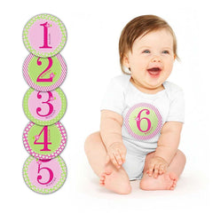 PEARHEAD Baby Milestone Stickers, Pink, ANB BABY