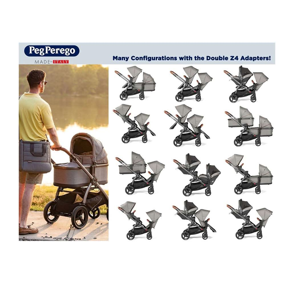 PEG PEREGO Upper and Lower Double Adapters For Z4 and YPSI Stroller, ANB BABY