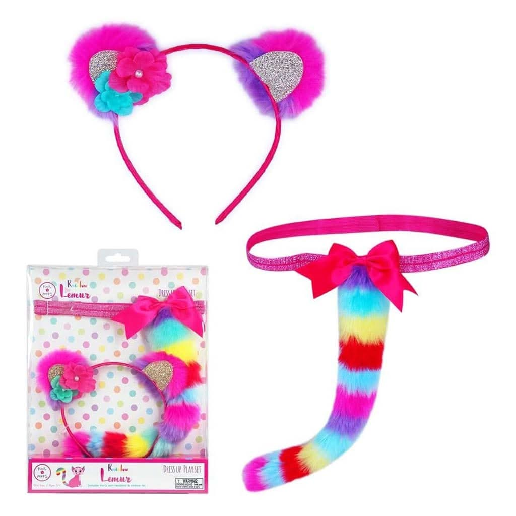 Pink Poppy Rainbow Lemur Ear & Tail Set, ANB BABY