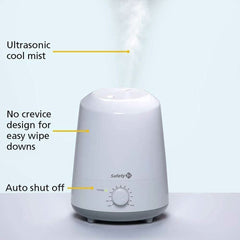 Safety 1st Stay Clean Ultrasonic Tabletop Humidifier, Small, White, ANB BABY