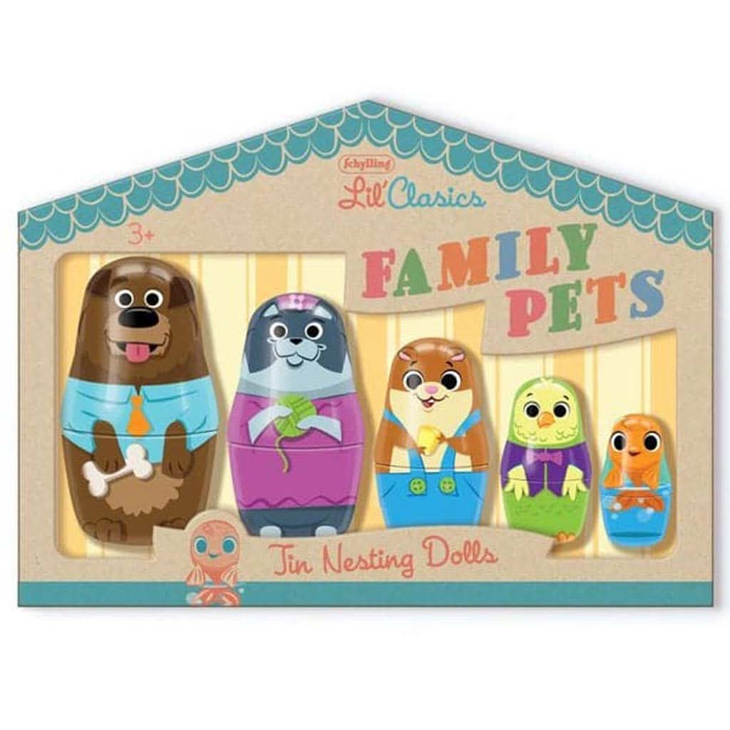 Schylling Little Classics Family Pets Tin Nesting Dolls, ANB BABY