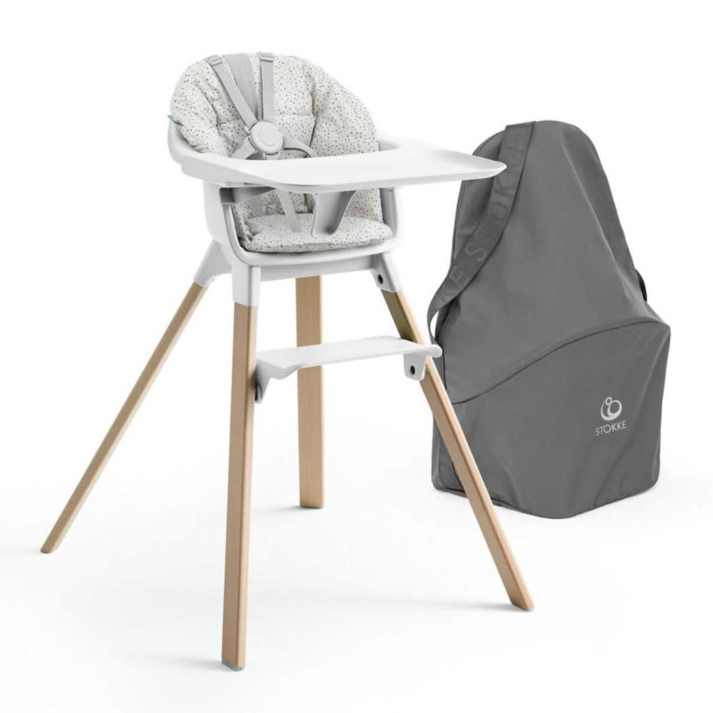 Stokke Clikk High Chair with Travel Bag, White, ANB BABY