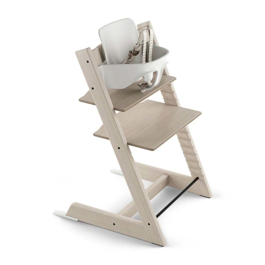 Stokke Tripp Trapp Adjustable Wooden Baby High Chair Set with Baby Seat and Harness, ANB BABY