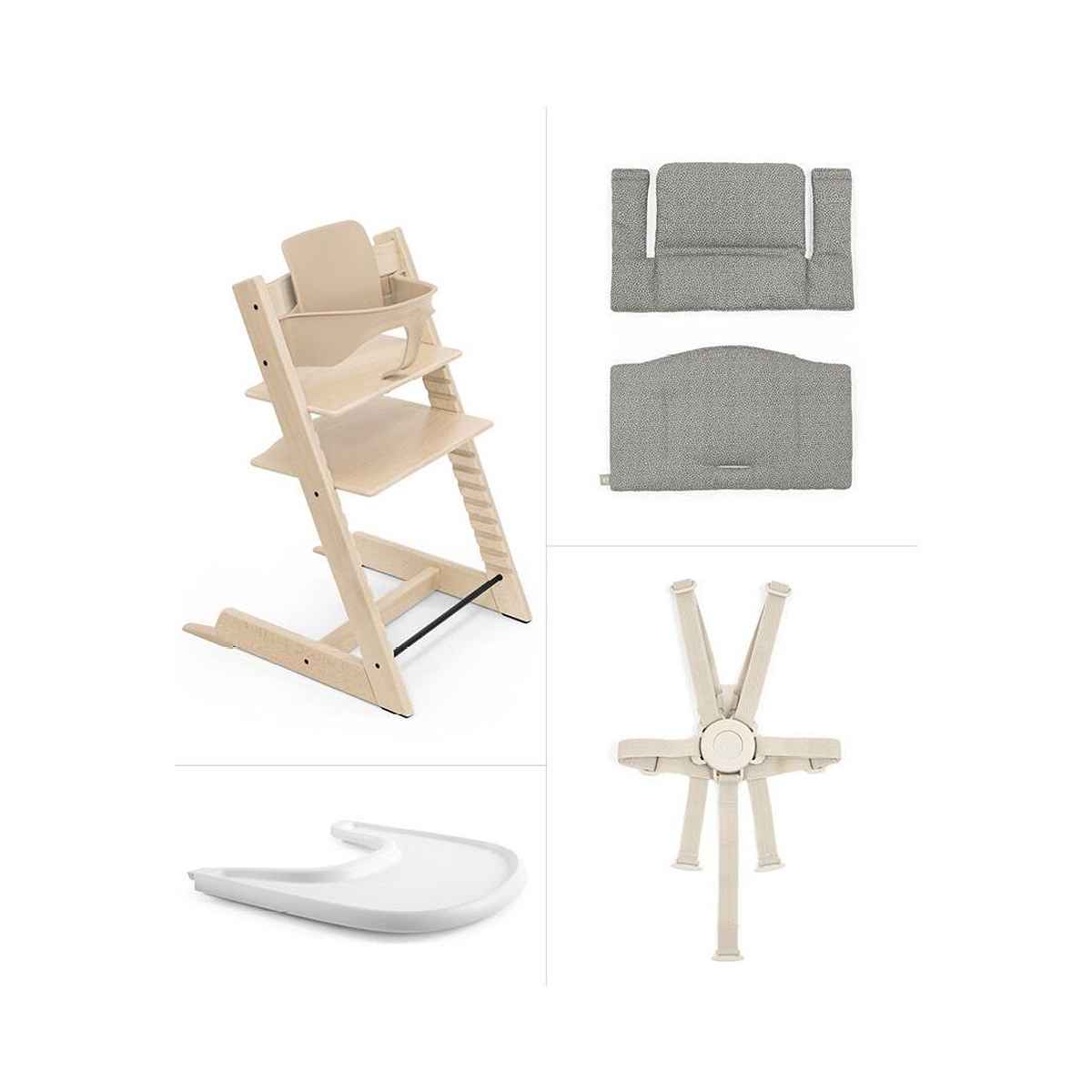 Stokke Tripp Trapp High Chair 2 with Cushion and Stokke Tray, 7040356616008 | ANB BABY