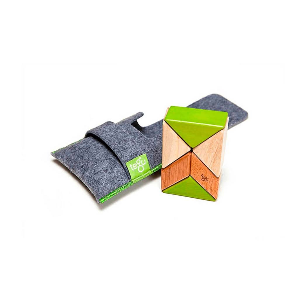 Tegu Pocket Pouch Prism Magnetic Wooden Blocks, 6 - Piece, ANB BABY