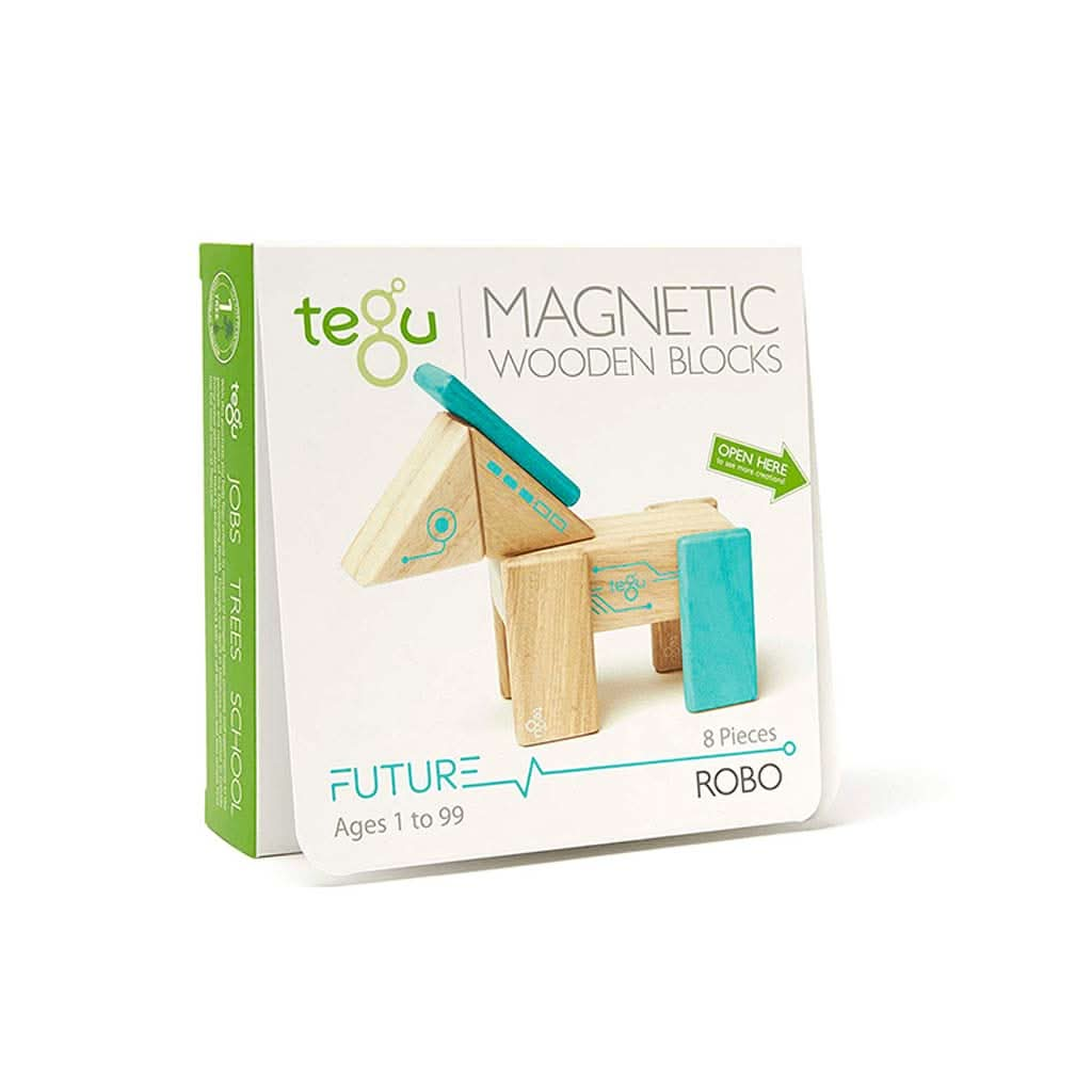 Tegu Robo Magnetic Wooden Block Set, 8 Pieces, ANB BABY