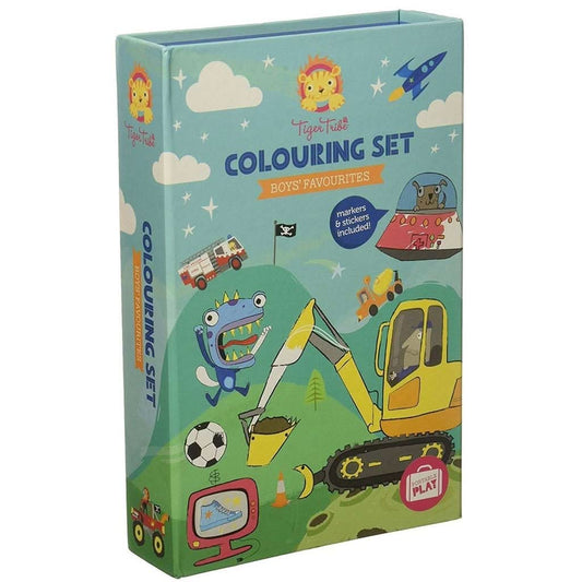 Tiger Tribe Colouring Set Boys Favorites Arts and Crafts Kit, ANB BABY