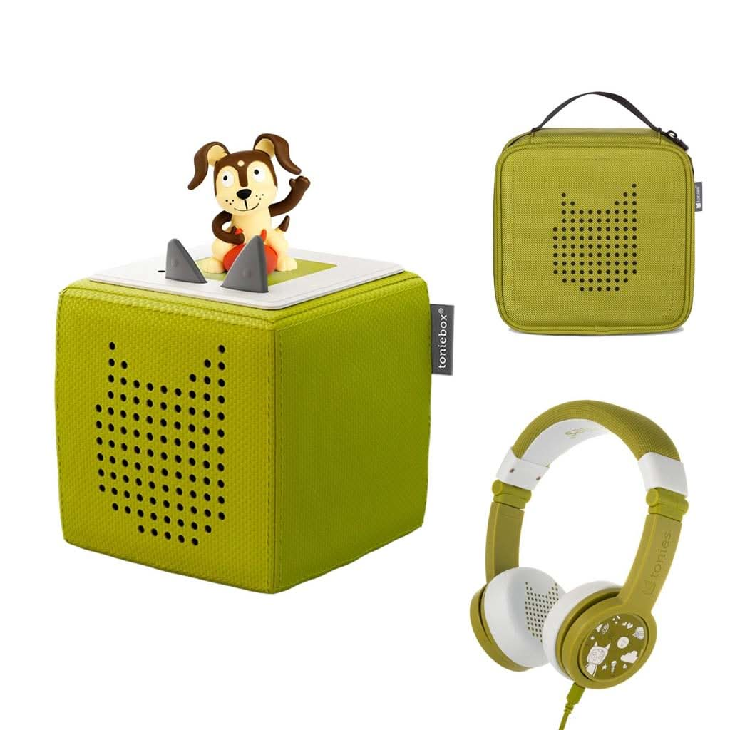 Tonies Toniebox Playtime Puppy Starter Set with Foldable Headphones and Carrying Case, ANB BABY