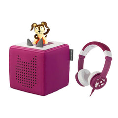 Tonies Toniebox Playtime Puppy Starter Set with Foldable Headphones, ANB BABY