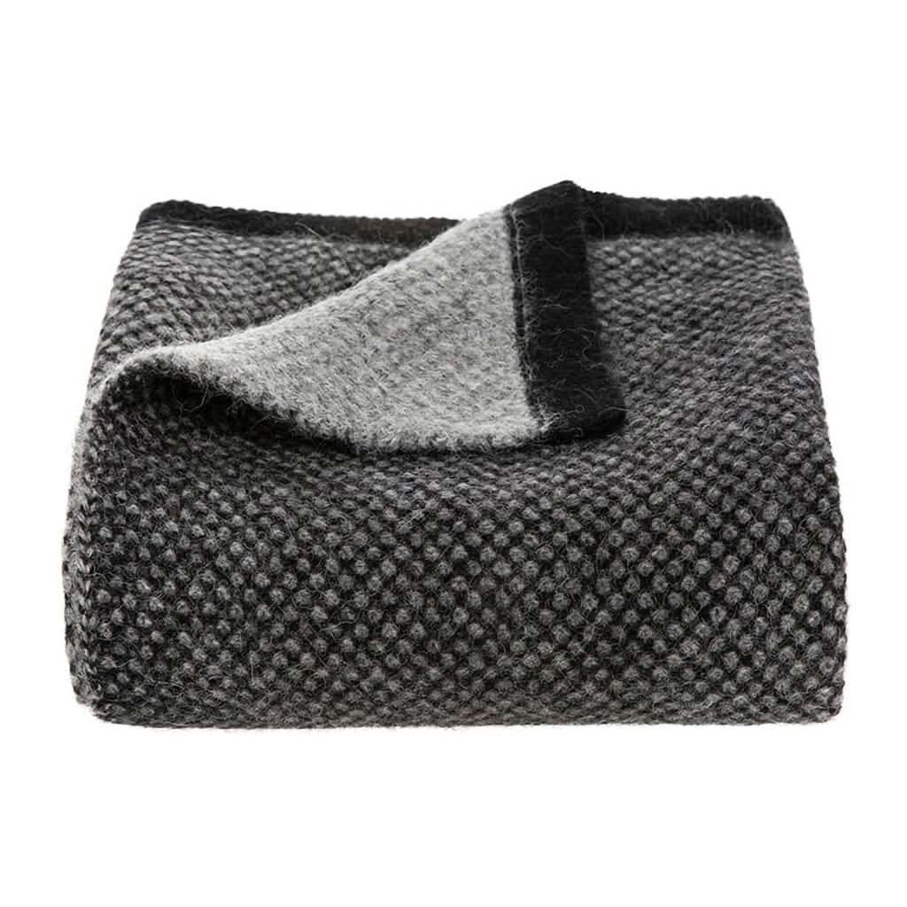 Tuwi Inti Knitted Baby Blanket, Black / Grey, ANB BABY