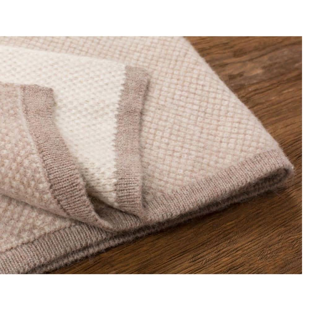 Tuwi Inti Knitted Baby Blanket, Taupe / Cream, ANB BABY