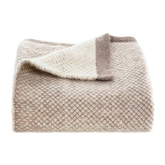 Tuwi Inti Knitted Baby Blanket, Taupe / Cream, ANB BABY