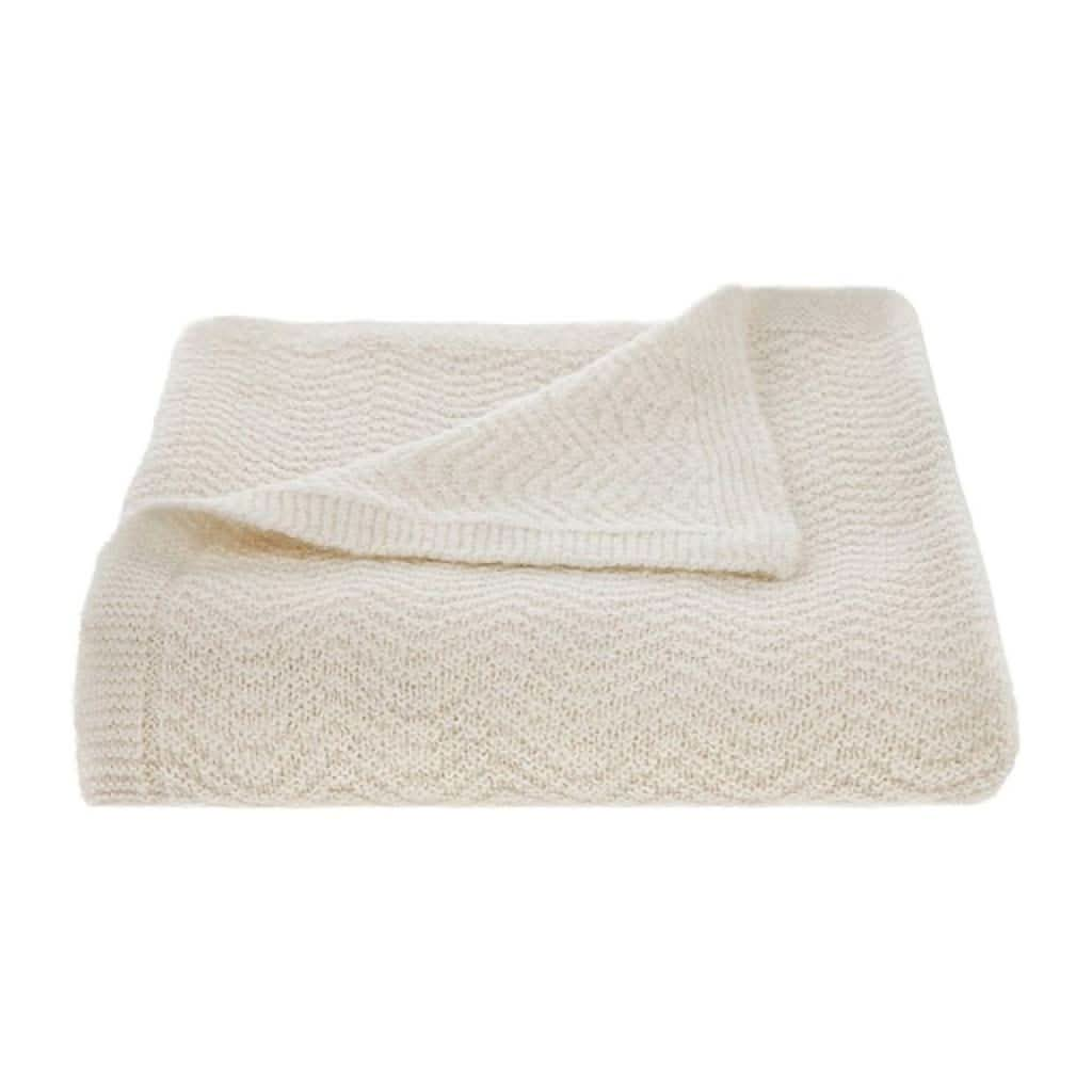 Tuwi Wave Knitted Baby Blanket, Cream, ANB BABY