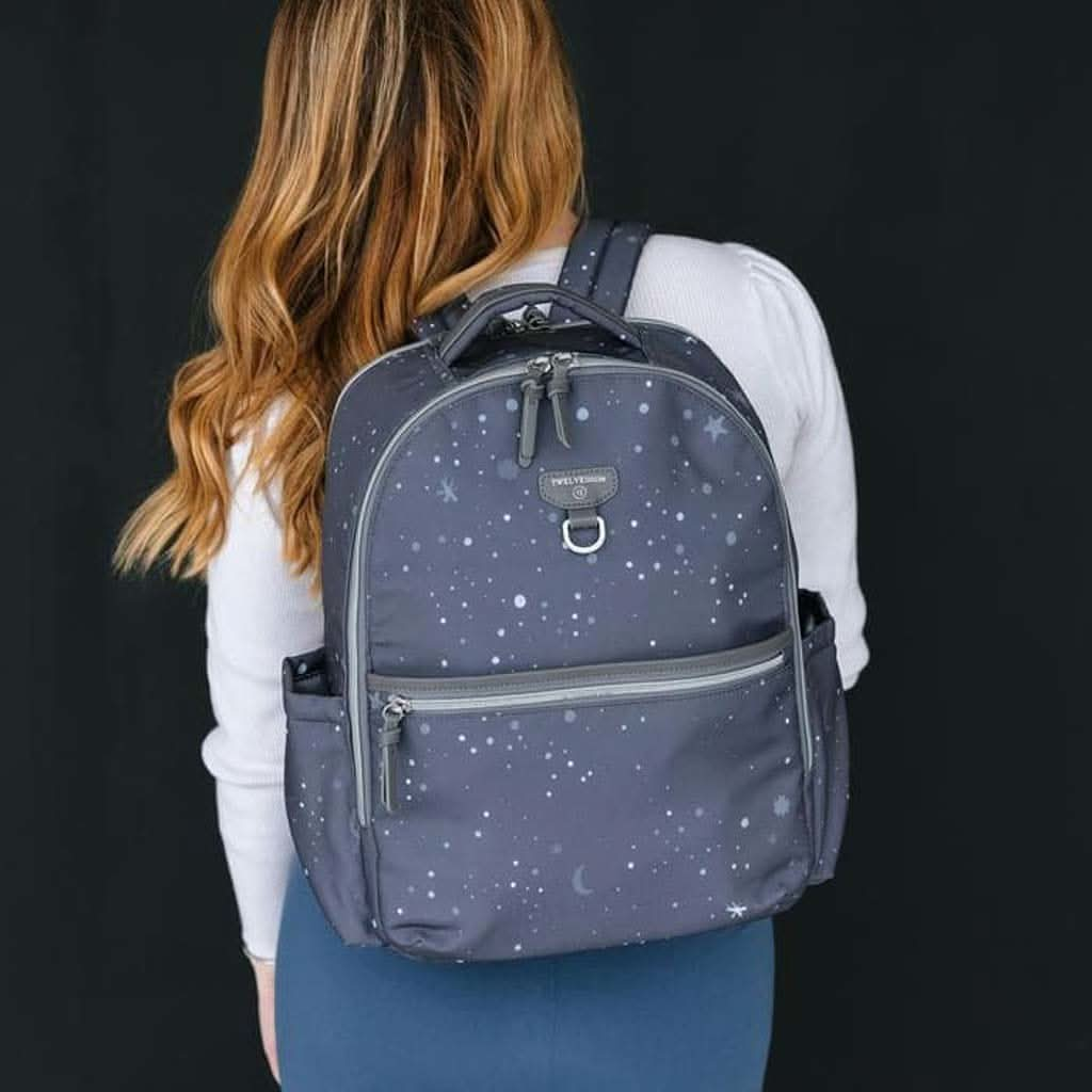 Twelvelittle On - the - Go Backpack, Grey Twinkle Print, ANB BABY