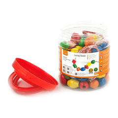 Viga Toys Wooden Lacing Beads, 90 - Pieces and 5 - Cords, ANB BABY