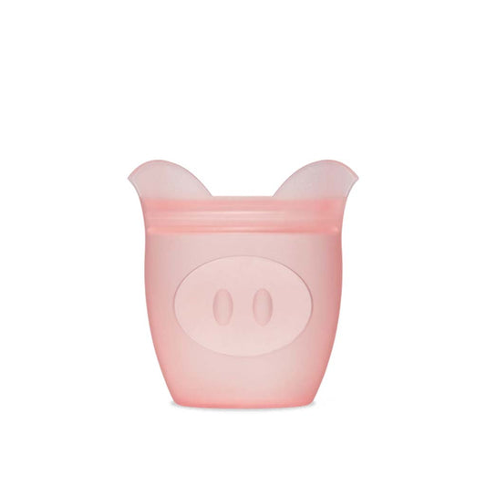 Zip Top Reusable Baby + Kid Snack Containers 100% Silicone, Pink Pig - ANB Baby