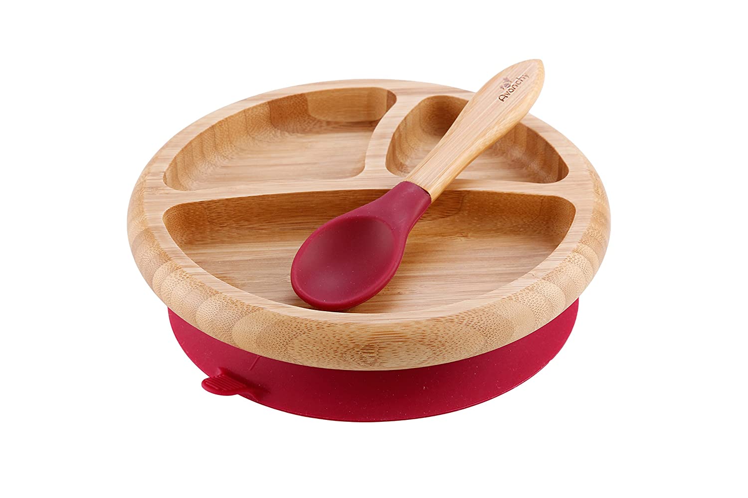 Avanchy Bamboo Stay Put Baby Bowl & Spoon, Pink