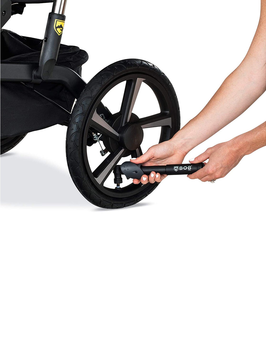 BOB Gear Deluxe Handlebar Console with Tire Pump for Single Jogging Strollers, Black, -- ANB Baby