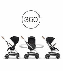 Cybex Eezy S Twist + 2 Lux Baby Stroller, Silver / Deep Black, -- ANB Baby