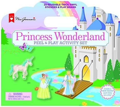 Mrs. Grossman's Princess Wonderland Peel & Play Kids Activity Set Reusable Vinyl, -- ANB Baby