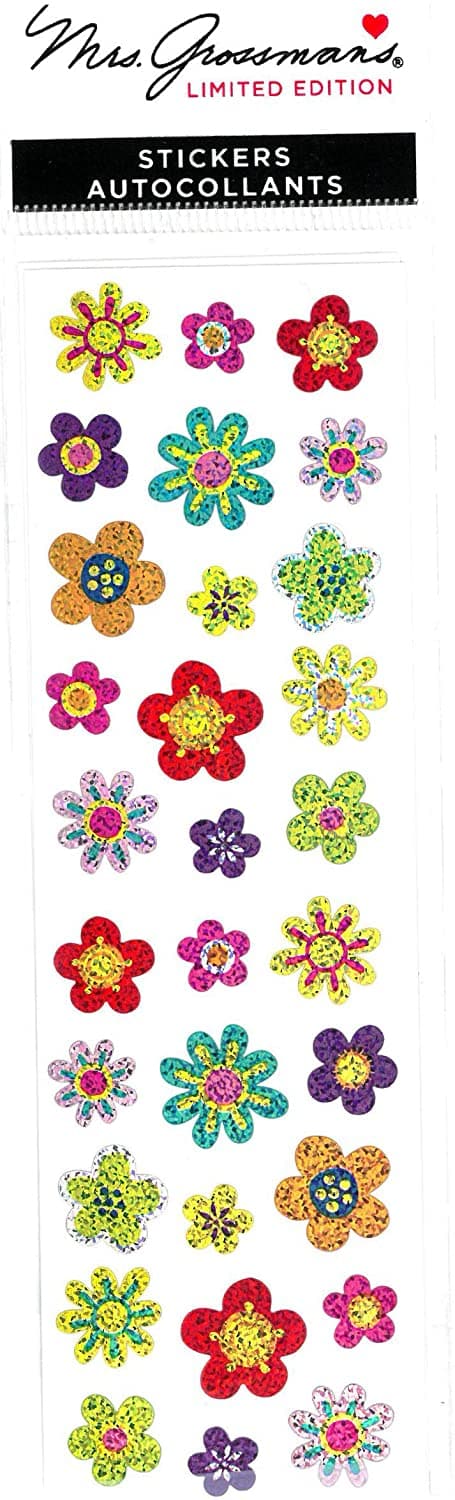 Mrs. Grossman's Strip of Limited Edition Flower Power Stickers, -- ANB Baby