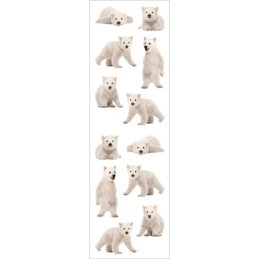 Mrs Grossmans Strip of Photoessence Polar Bears Cubs Stickers, -- ANB Baby